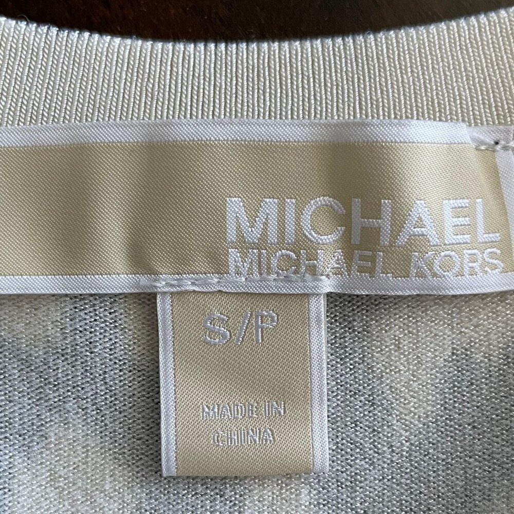 Michael Kors Slvless Crew Nk Fit & Flare Animal Print Knit Dress Blk Cream Sz S - Picture 6 of 11